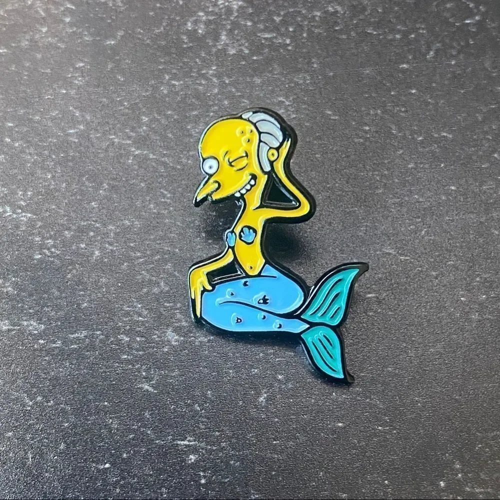 Mermaid Mr. Burns Simpsons Enamel Pin/ Brooch